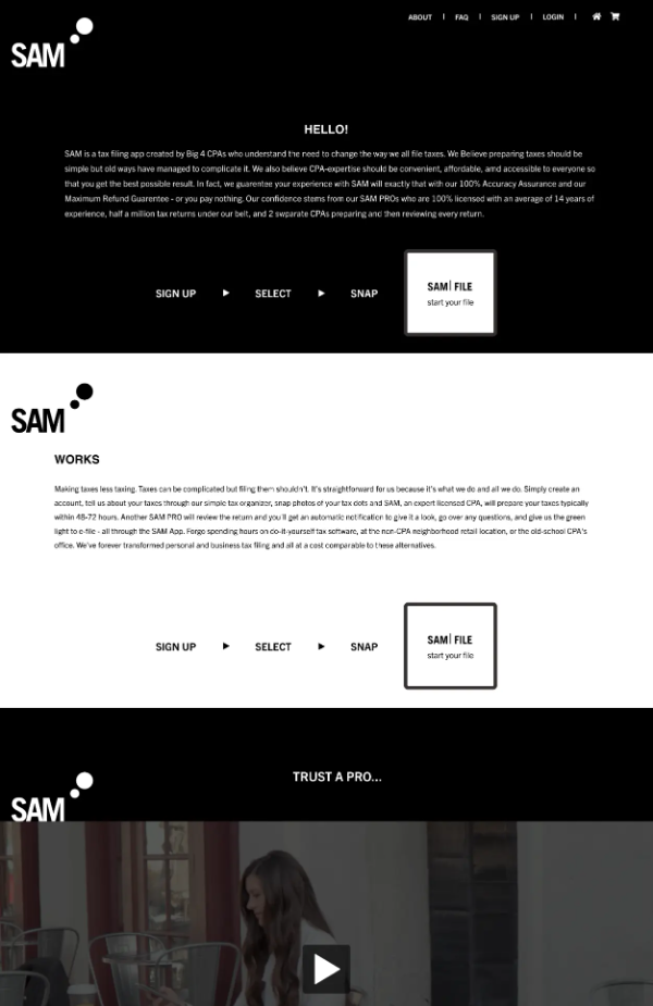 SAM website
